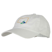 Colorado Columbine with Map Embroidered Unstructured Washed Cap