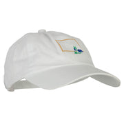 Colorado Columbine with Map Embroidered Unstructured Washed Cap