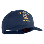 Veteran US Navy Embroidered Solid Cotton Twill Pro Style Cap - Navy OSFM
