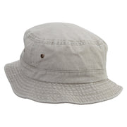 Diego Script Embroidered Washed Bucket Hats - Beige M-L