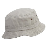 Diego Script Embroidered Washed Bucket Hats - Beige M-L