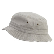 Diego Script Embroidered Washed Bucket Hats - Beige M-L