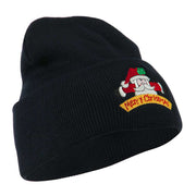 Merry Christmas Santa Claus Embroidered Beanie