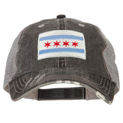 Chicago Flag Embroidered Low Profile Cotton Mesh Cap