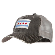 Chicago Flag Embroidered Low Profile Cotton Mesh Cap