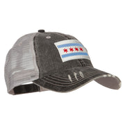 Chicago Flag Embroidered Low Profile Cotton Mesh Cap