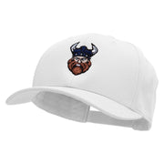 Viking Gamer Embroidered Unconstructed High Profile Cotton Flat Bill Cap - White OSFM