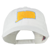 Connecticut State Map Embroidered Washed Cap