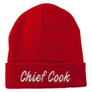 Chief Cook Embroidered Long Beanie