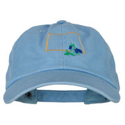 Colorado Columbine with Map Embroidered Unstructured Washed Cap