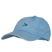 Colorado Columbine with Map Embroidered Unstructured Washed Cap