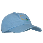 Colorado Columbine with Map Embroidered Unstructured Washed Cap