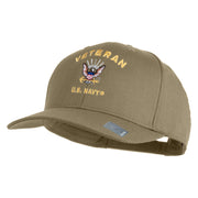 Veteran US Navy Embroidered Solid Cotton Twill Pro Style Cap - Khaki OSFM