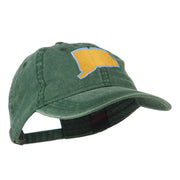 Connecticut State Map Embroidered Washed Cap