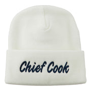 Chief Cook Embroidered Long Beanie