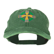 Celtic Cross Embroidered Washed Cap