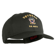 Veteran US Navy Embroidered Solid Cotton Twill Pro Style Cap - Charcoal OSFM
