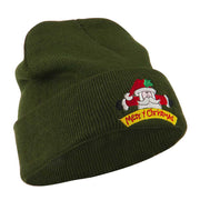 Merry Christmas Santa Claus Embroidered Beanie