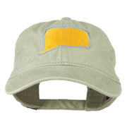 Connecticut State Map Embroidered Washed Cap