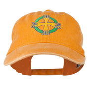 Celtic Cross Embroidered Washed Cap