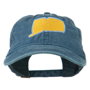 Connecticut State Map Embroidered Washed Cap