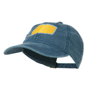 Connecticut State Map Embroidered Washed Cap