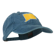 Connecticut State Map Embroidered Washed Cap