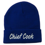 Chief Cook Embroidered Long Beanie