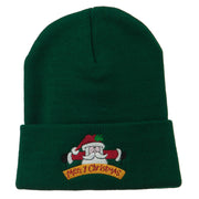 Merry Christmas Santa Claus Embroidered Beanie