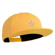 Purple Heart Floral Embroidered Iron On Patched 6 Panel High Profile Structured Snapback - Gold OSFM