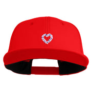 Purple Heart Floral Embroidered Iron On Patched 6 Panel High Profile Structured Snapback - Red OSFM