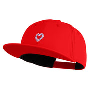 Purple Heart Floral Embroidered Iron On Patched 6 Panel High Profile Structured Snapback - Red OSFM