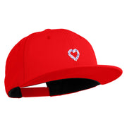 Purple Heart Floral Embroidered Iron On Patched 6 Panel High Profile Structured Snapback - Red OSFM