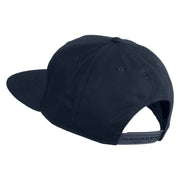 Old English White V Patched Cotton Twill Flat Bill Cap - Navy OSFM