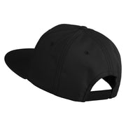 Purple Heart Floral Embroidered Iron On Patched 6 Panel High Profile Structured Snapback - Black OSFM