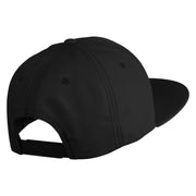 Purple Heart Floral Embroidered Iron On Patched 6 Panel High Profile Structured Snapback - Black OSFM