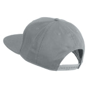 Old English White V Patched Cotton Twill Flat Bill Cap - Grey OSFM