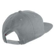 Old English White V Patched Cotton Twill Flat Bill Cap - Grey OSFM