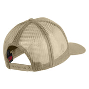 USS Ticonderoga CG 47 Patched Solid Cotton Twill 5 panel Mesh Back Cap - Khaki OSFM