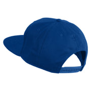 Old English White V Patched Cotton Twill Flat Bill Cap - Royal OSFM