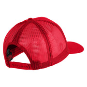 USS Ticonderoga CG 47 Patched Solid Cotton Twill 5 panel Mesh Back Cap - Red OSFM
