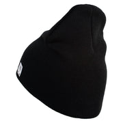 Marines Symbol Embroidered 8 Inch Short Beanie Made in USA - Black OSFM