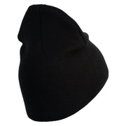 Marines Symbol Embroidered 8 Inch Short Beanie Made in USA - Black OSFM