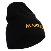 Marines Symbol Embroidered 8 Inch Short Beanie Made in USA - Black OSFM