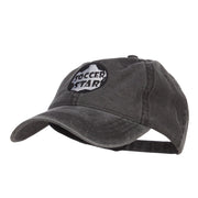 Soccer Star Embroidered Washed Cap