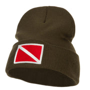 Scuba Diving Flag Embroidered Long Beanie