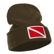 Scuba Diving Flag Embroidered Long Beanie