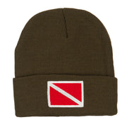 Scuba Diving Flag Embroidered Long Beanie