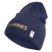Marines Symbol Embroidered 8 Inch Short Beanie Made in USA - Navy OSFM