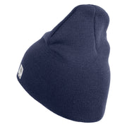 Marines Symbol Embroidered 8 Inch Short Beanie Made in USA - Navy OSFM
